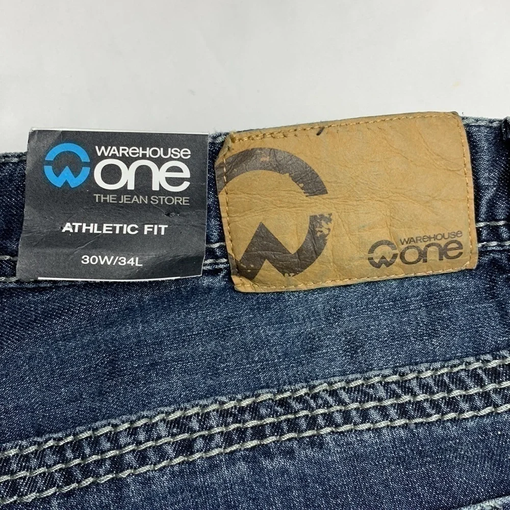 Warehouse One Athletic Fit Jeans Size 30 W x 34 L NWT - Picture 3 of 15